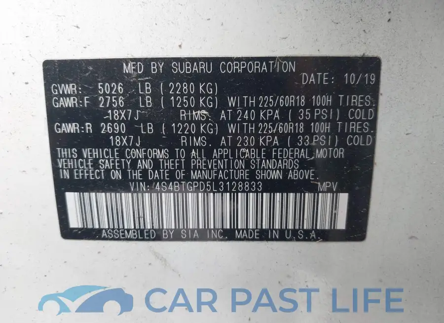 4S4BTGPD5L3128833# 9