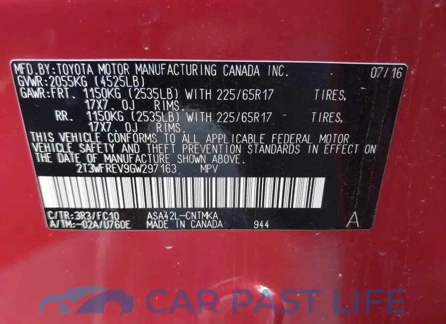 2T3WFREV9GW297163# 9