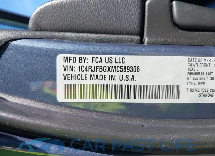 1C4RJFBGXMC589306# 9