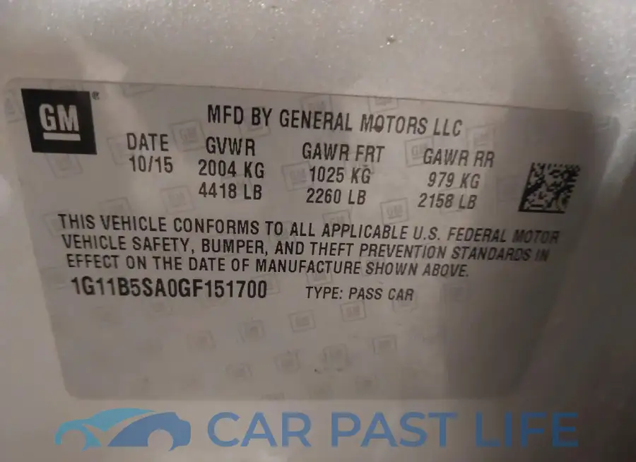 1G11B5SA0GF151700# 9
