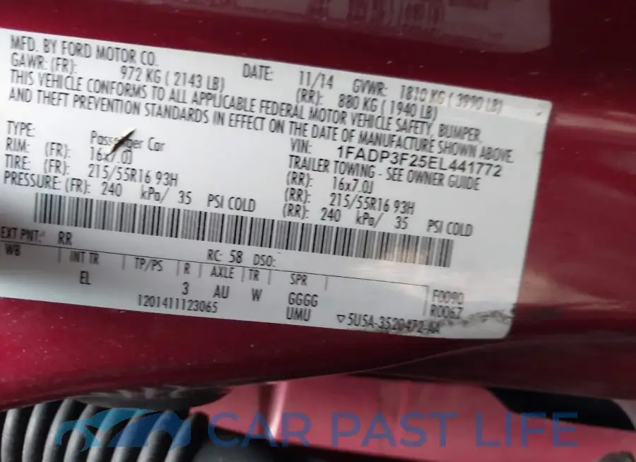 1FADP3F25EL441772# 9