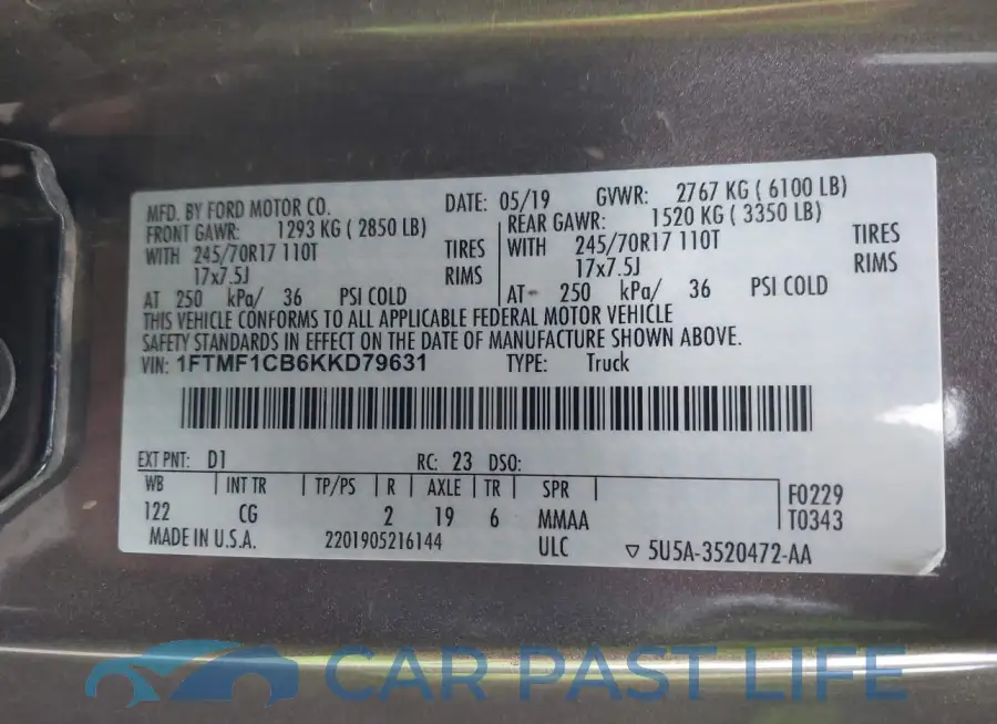 1FTMF1CB6KKD79631# 9