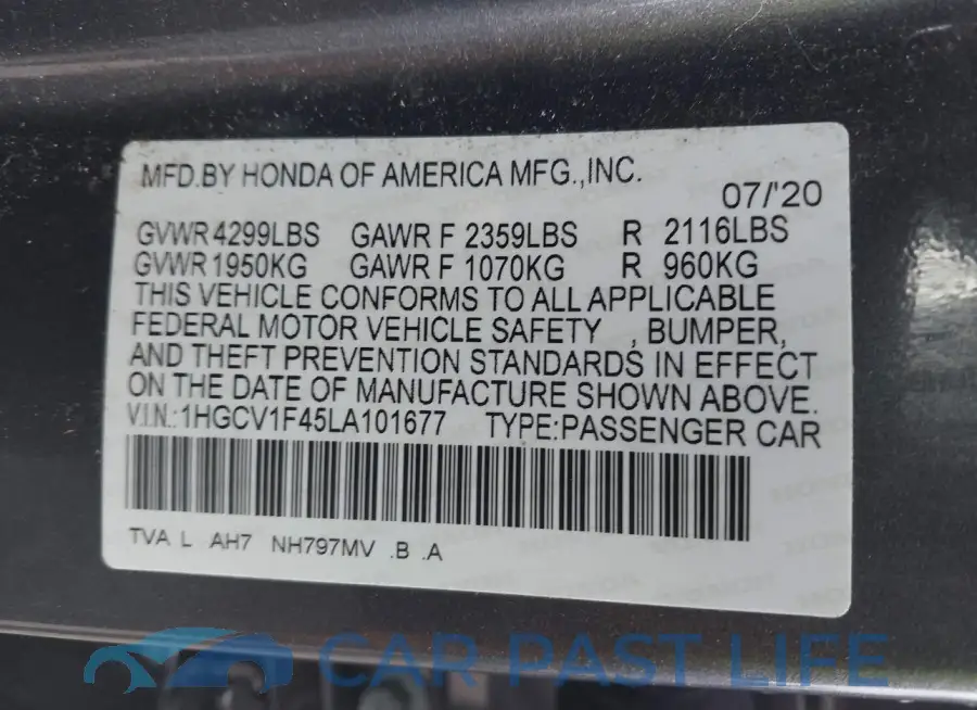 1HGCV1F45LA101677# 9
