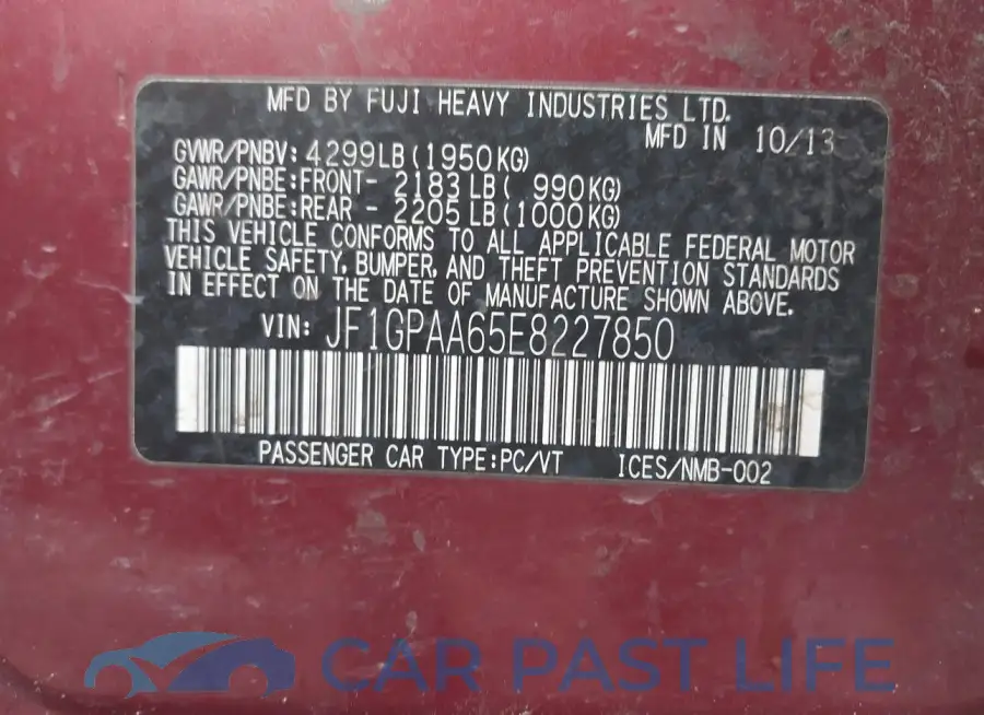 JF1GPAA65E8227850# 9