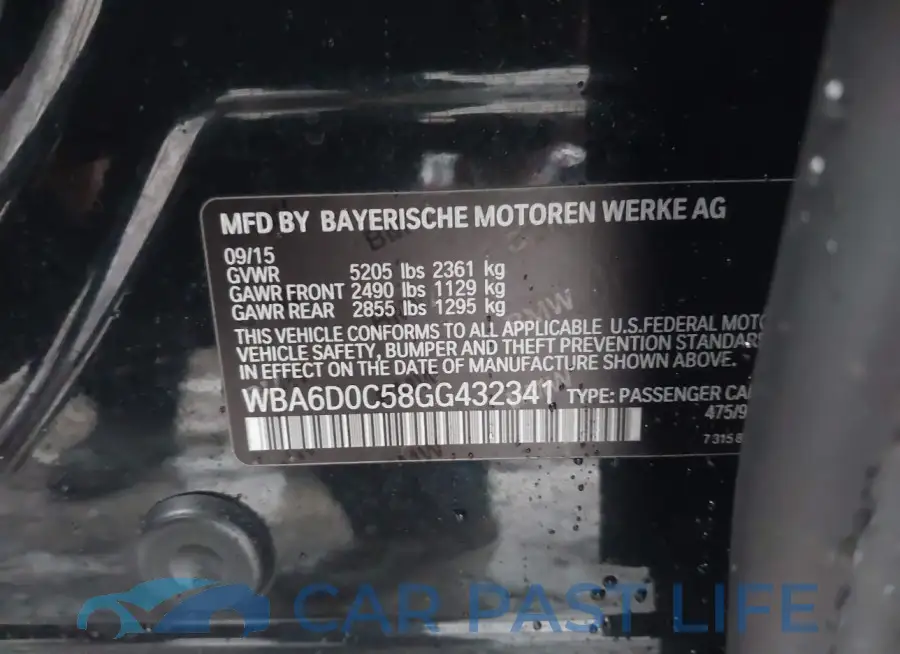 WBA6D0C58GG432341# 9