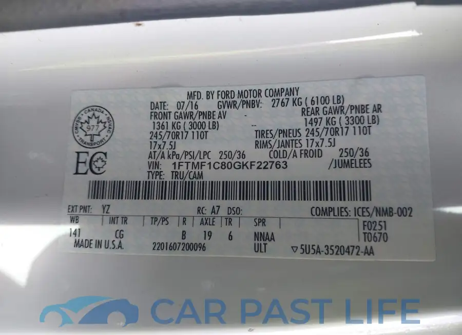 1FTMF1C80GKF22763# 9