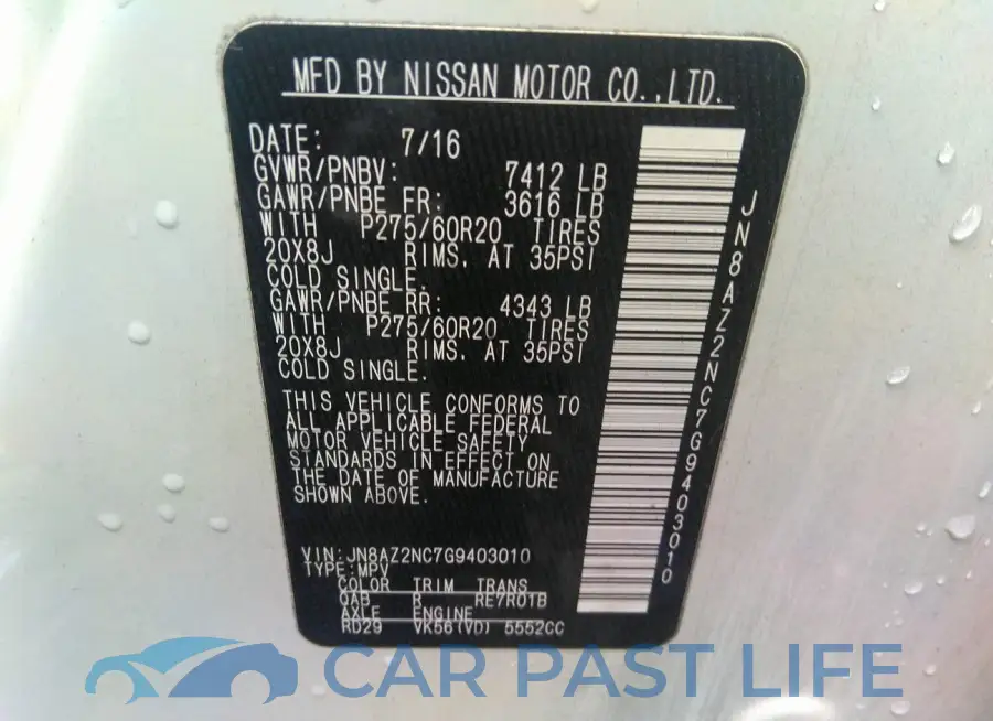 JN8AZ2NC7G9403010# 9