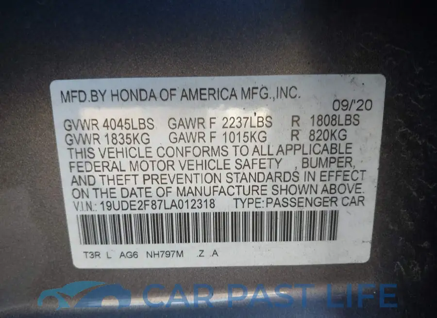19UDE2F87LA012318# 9