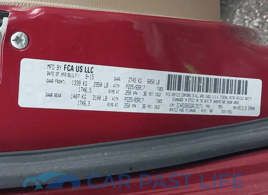 2C4RDGBG5GR125171# 9