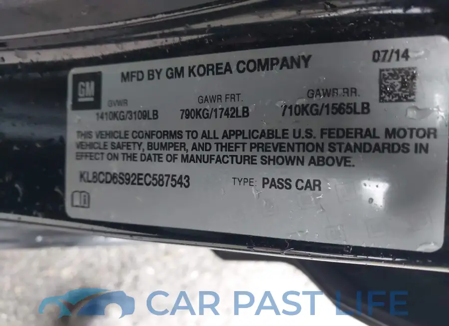 KL8CD6S92EC587543# 9