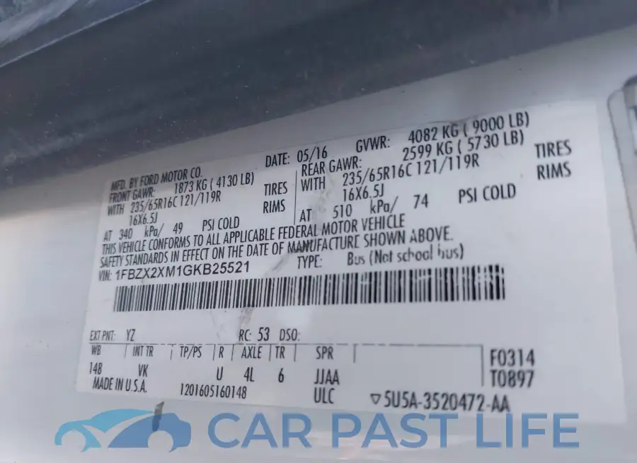 1FBZX2XM1GKB25521# 9