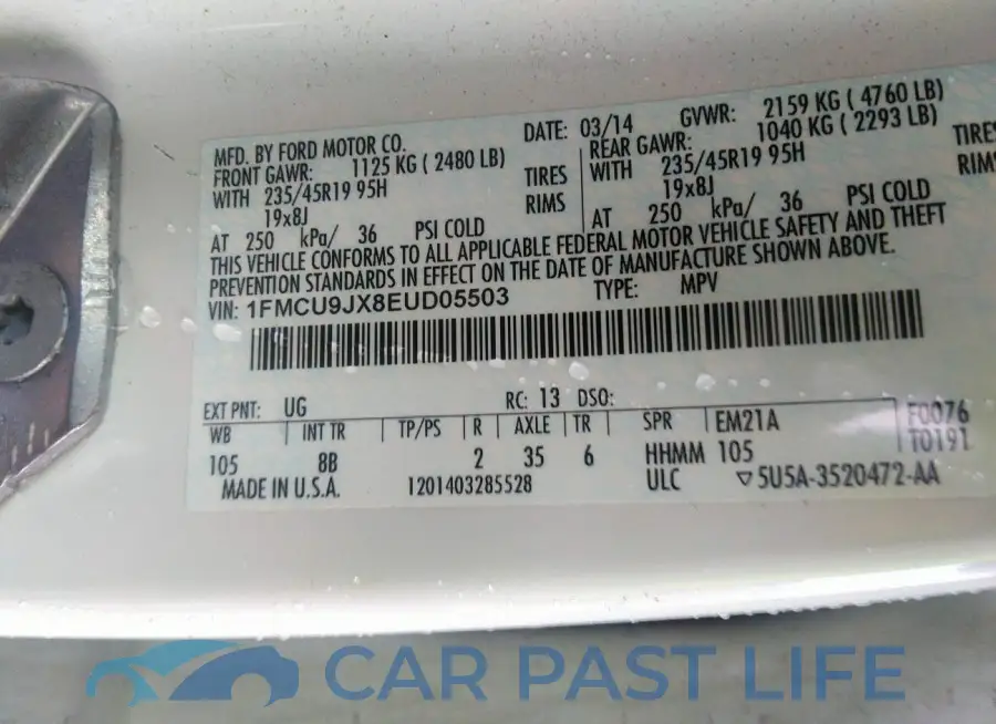 1FMCU9JX8EUD05503# 9