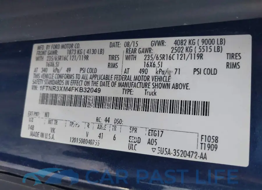 1FTNR3XM4FKB32049# 9