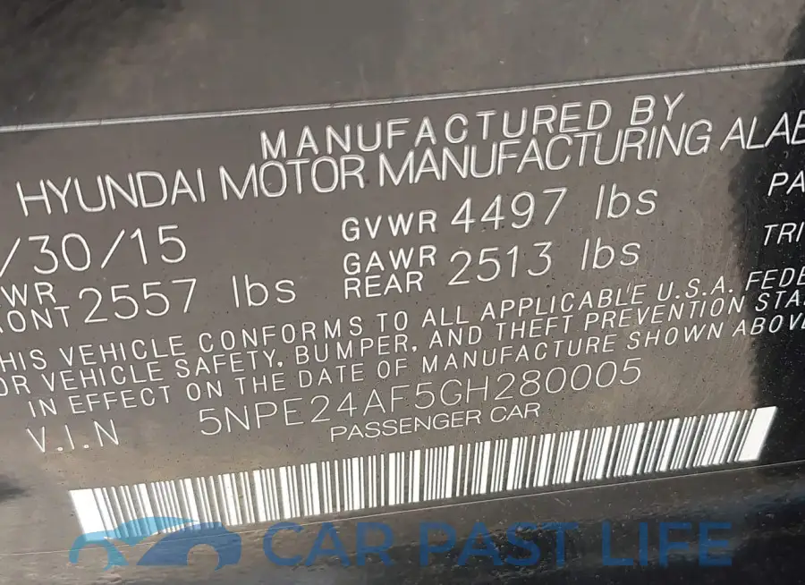 5NPE24AF5GH280005# 9