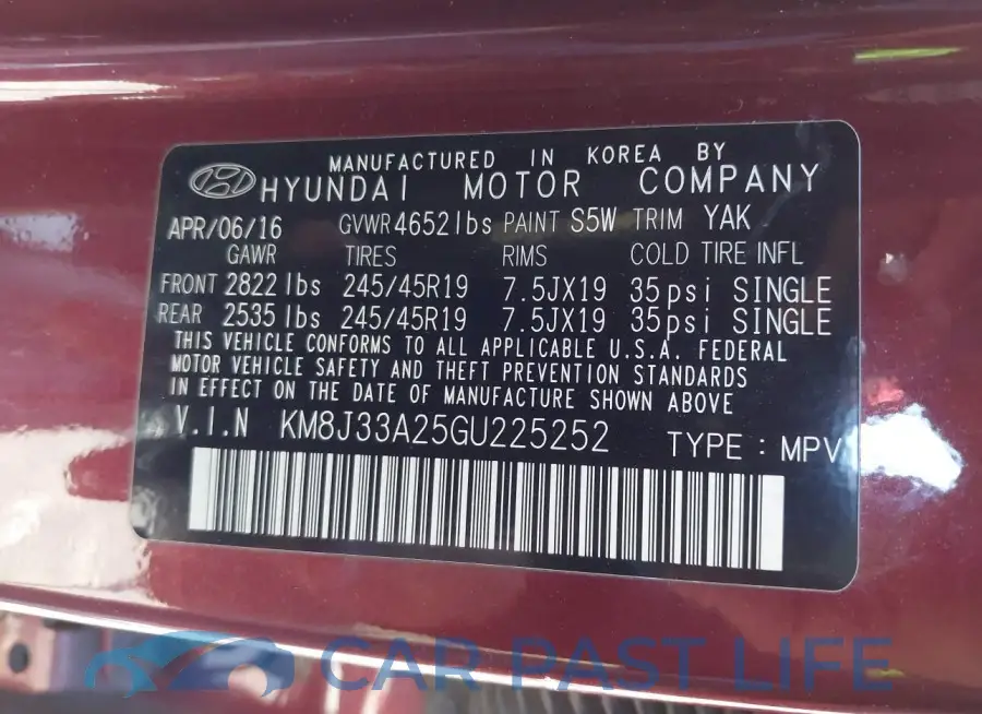 KM8J33A25GU225252# 9