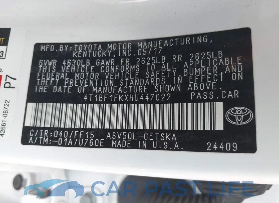4T1BF1FKXHU447022# 9