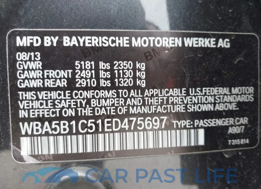 WBA5B1C51ED475697# 9