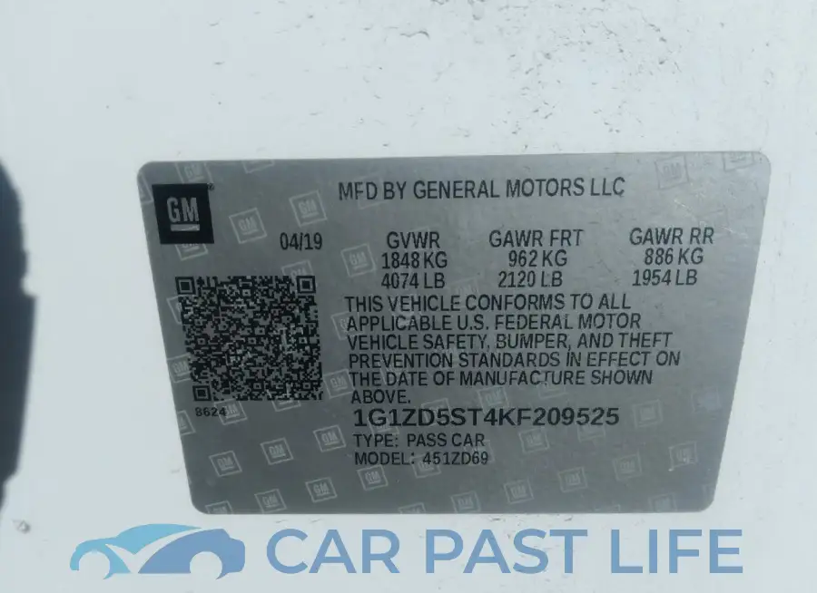 1G1ZD5ST4KF209525# 9