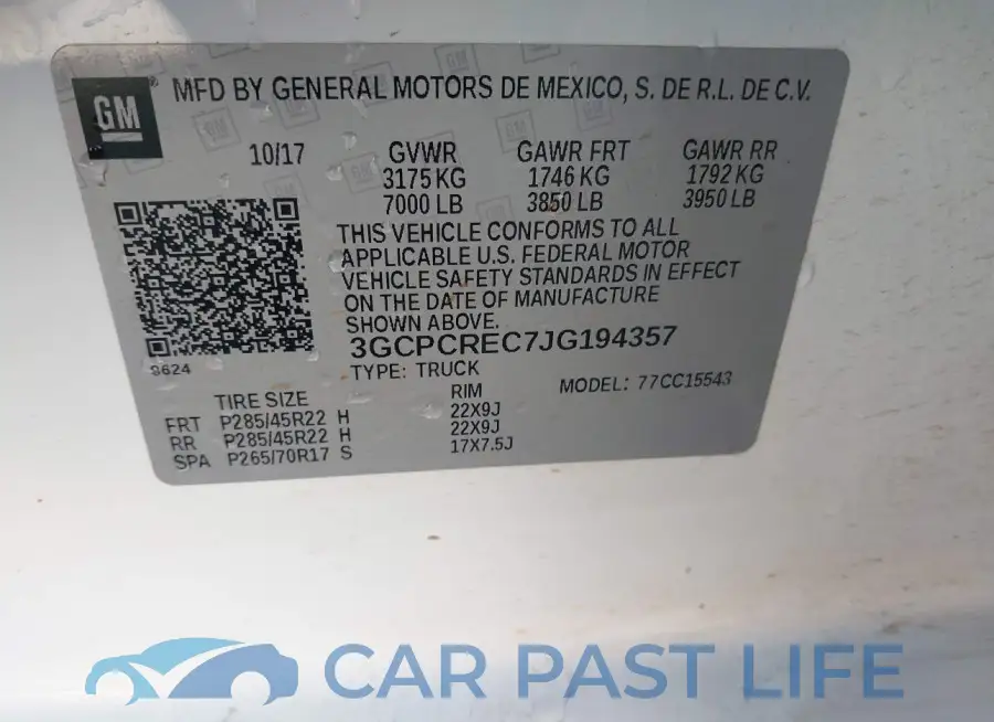 3GCPCREC7JG194357# 9