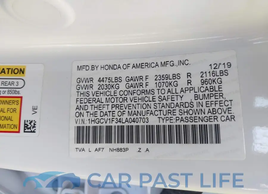 1HGCV1F34LA040703# 9