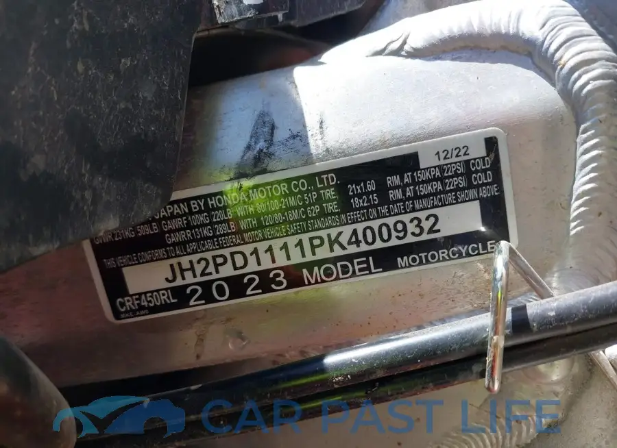 JH2PD1111PK400932# 10