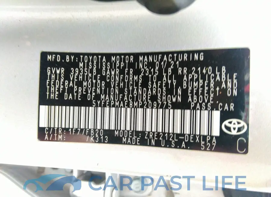 5YFEPMAE8MP209775# 9