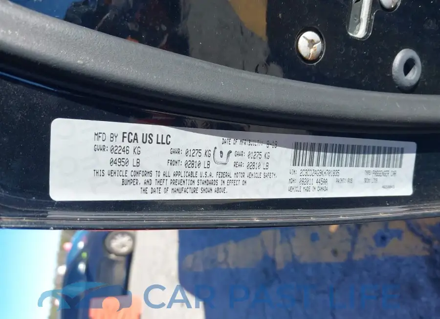 2C3CDZAG9KH701835# 9