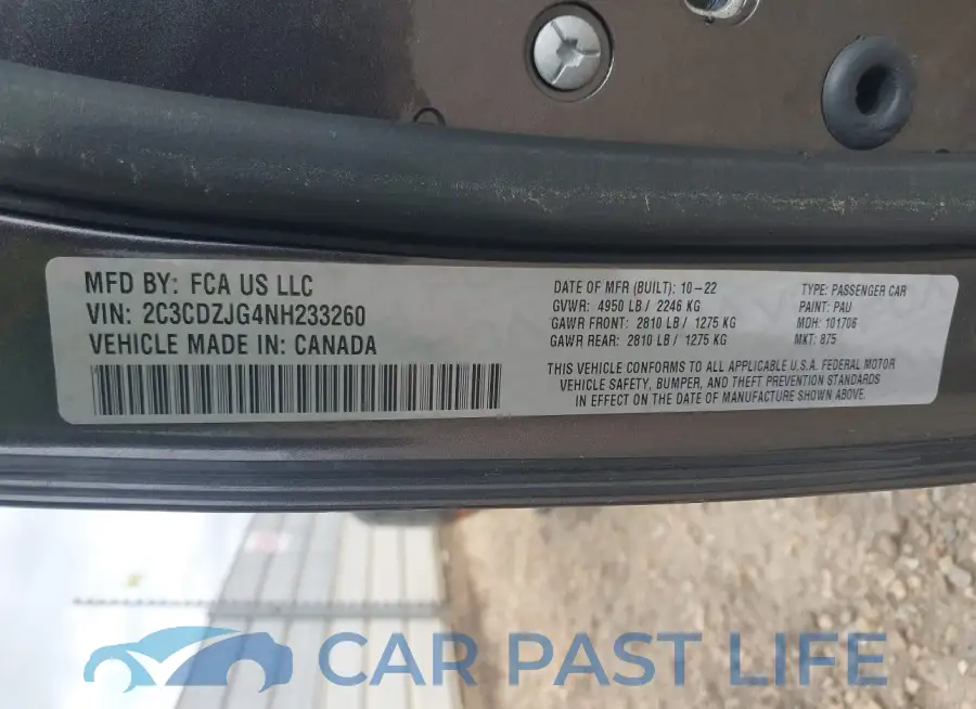 2C3CDZJG4NH233260# 9