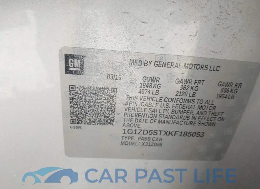 1G1ZD5STXKF185053# 9