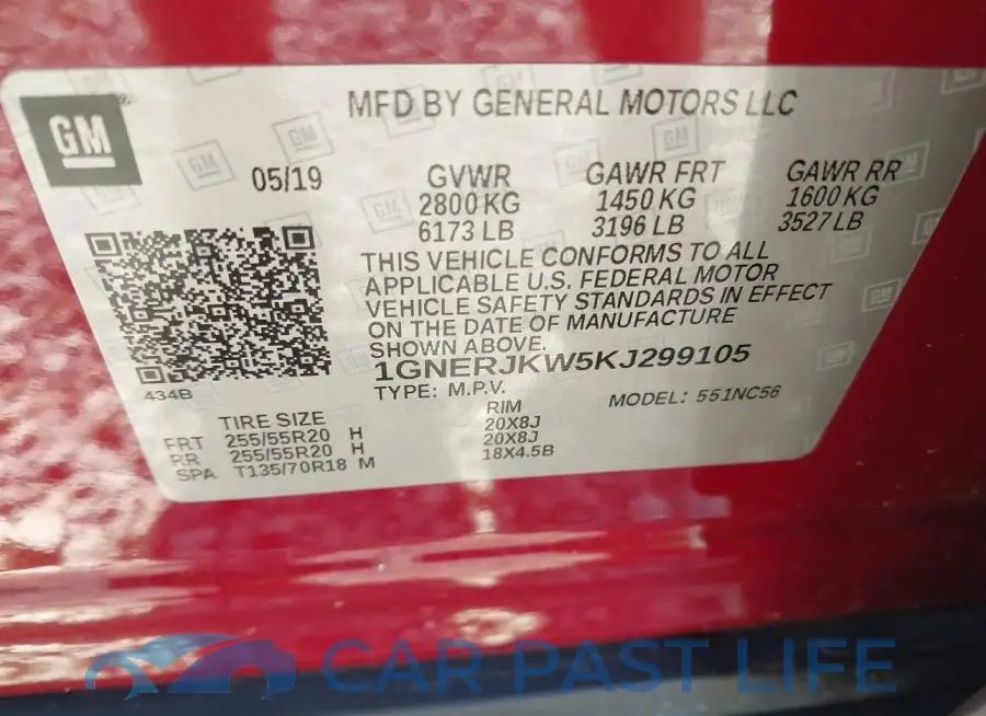1GNERJKW5KJ299105# 9