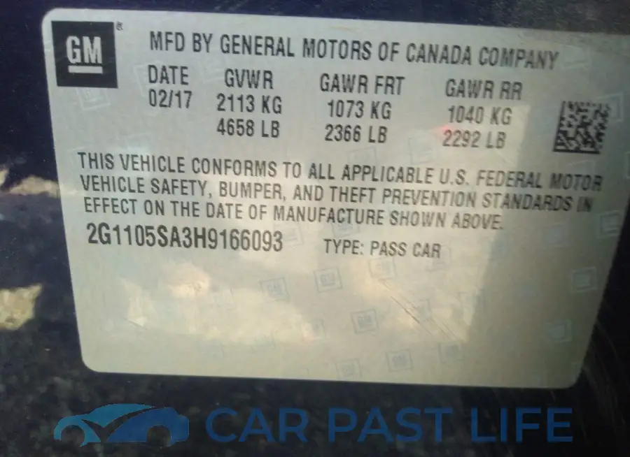 2G1105SA3H9166093# 9
