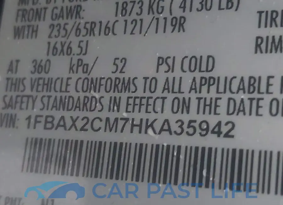 1FBAX2CM7HKA35942# 9