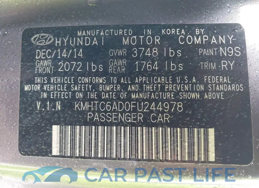 KMHTC6AD0FU244978# 9