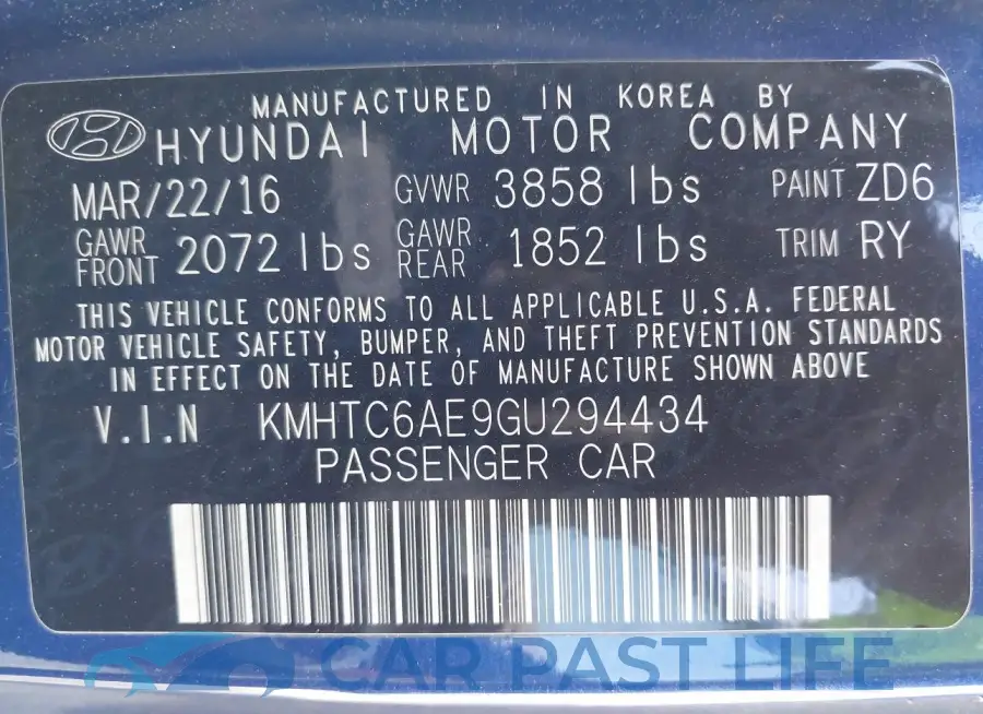 KMHTC6AE9GU294434# 9