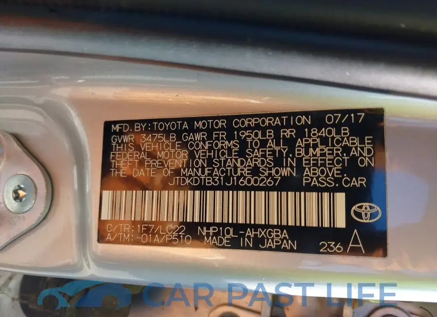 JTDKDTB31J1600267# 9