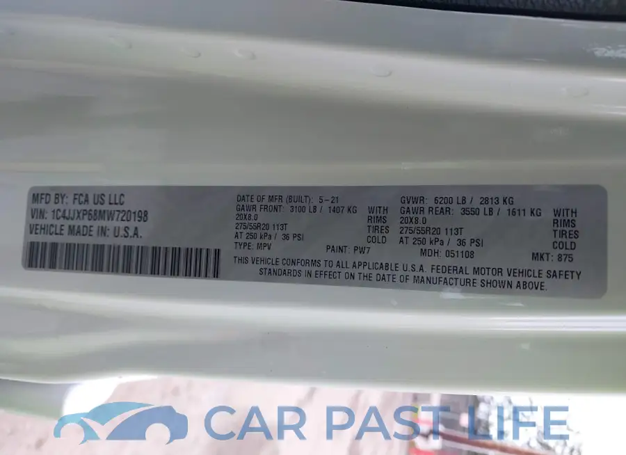 1C4JJXP68MW720198# 9