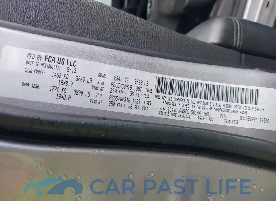 1C4RDJAG9FC156154# 9