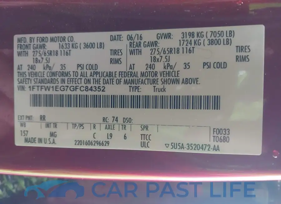 1FTFW1EG7GFC84352# 9
