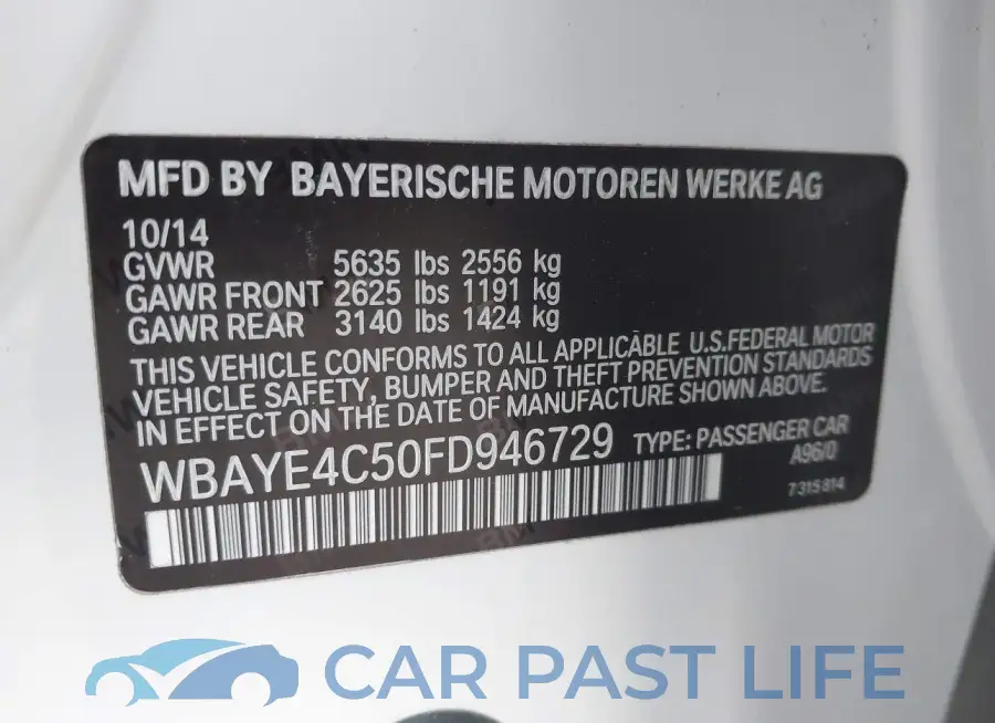 WBAYE4C50FD946729# 9