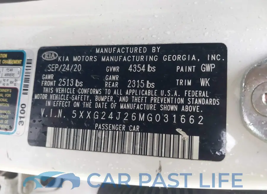 5XXG24J26MG031662# 9