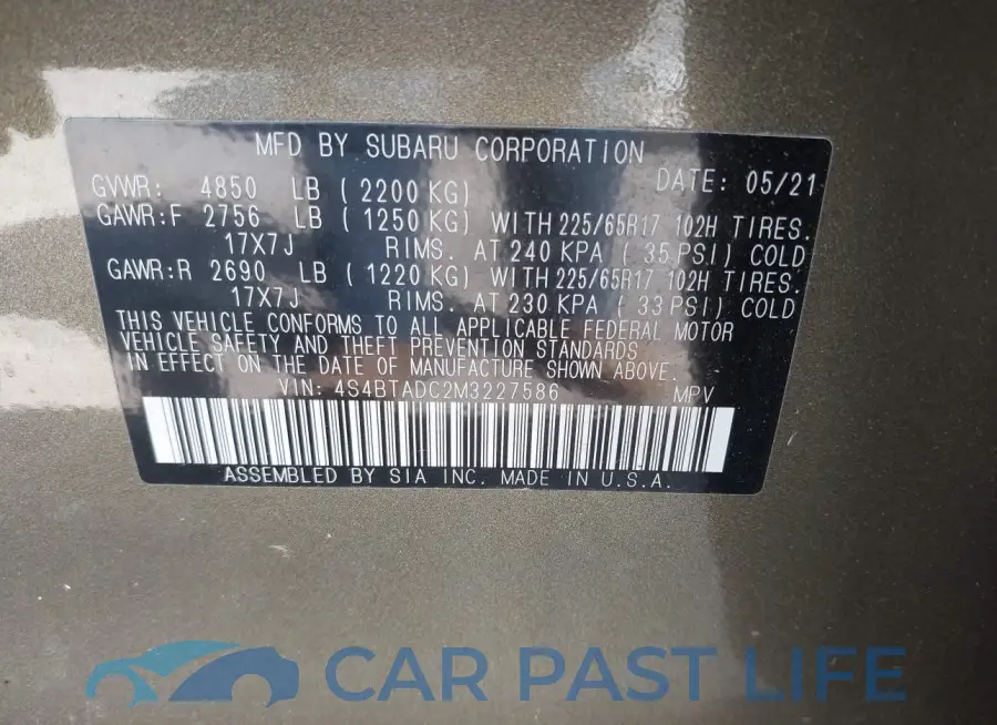 4S4BTADC2M3227586# 9