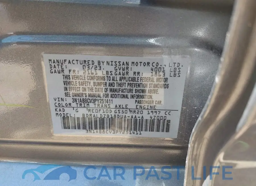 3N1AB8CV3PY251411# 9