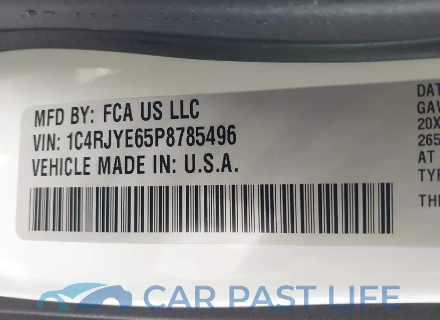 1C4RJYE65P8785496# 9