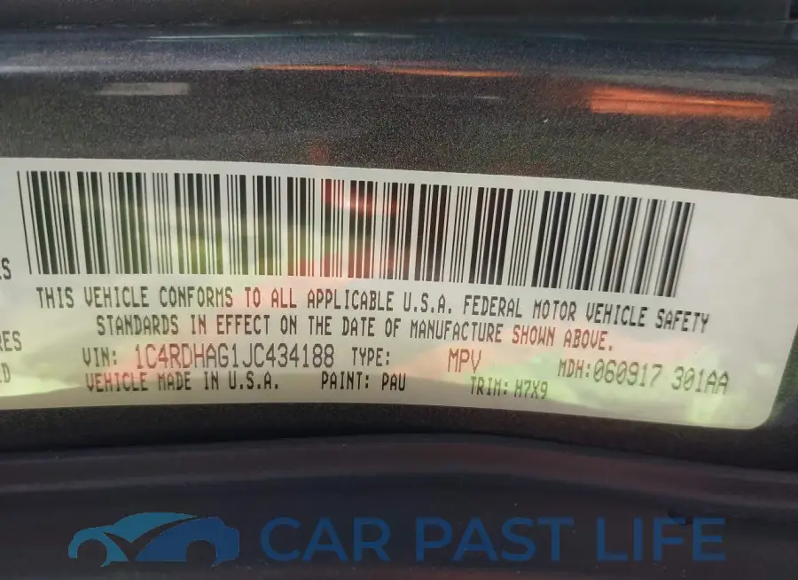 1C4RDHAG1JC434188# 9