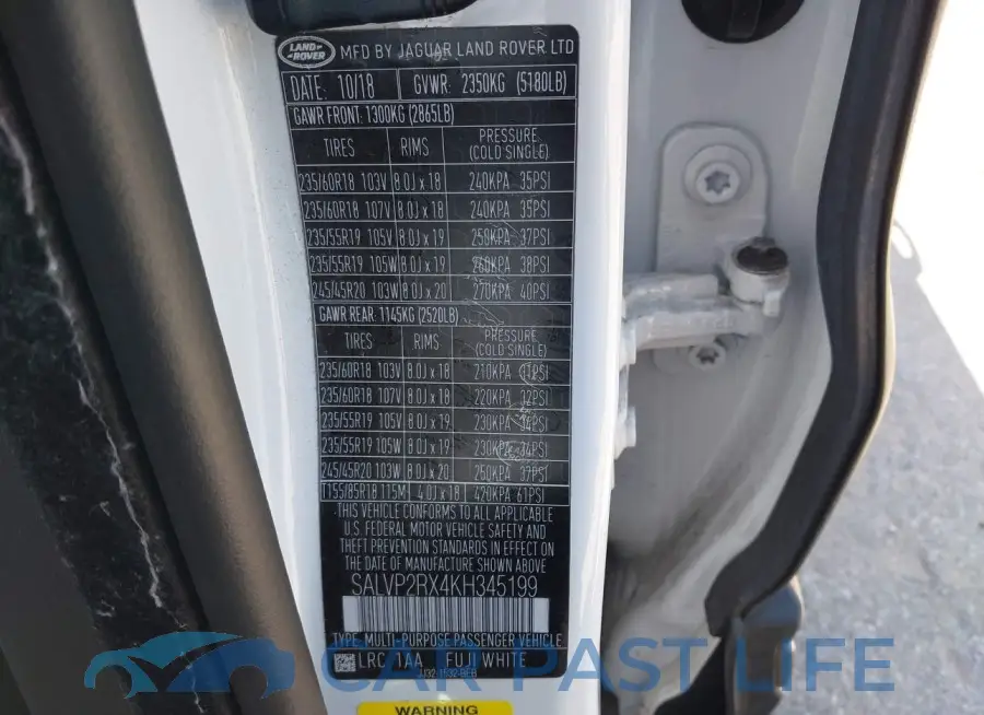 SALVP2RX4KH345199# 9