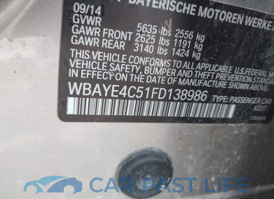WBAYE4C51FD138986# 9