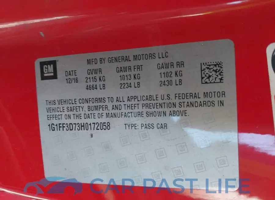 1G1FF3D73H0172058# 9