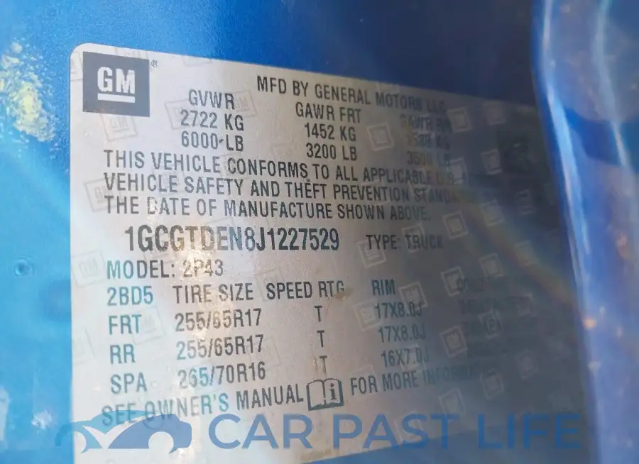 1GCGTDEN8J1227529# 9