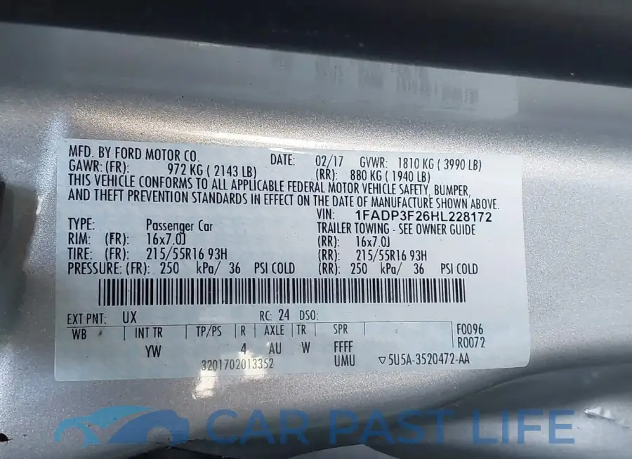 1FADP3F26HL228172# 9