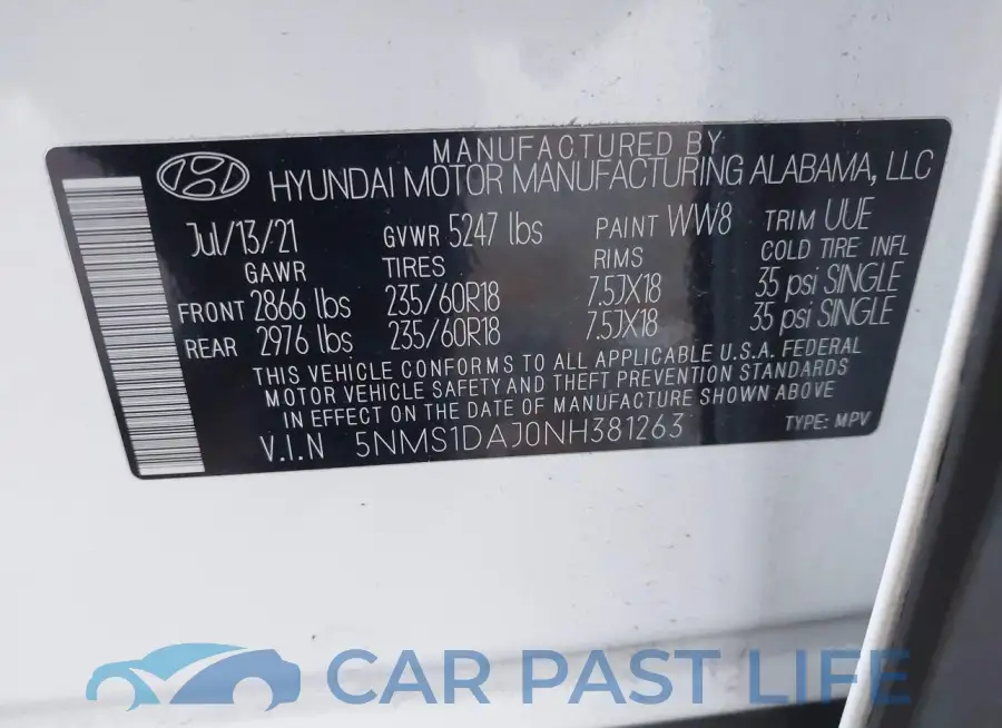 5NMS1DAJ0NH381263# 9